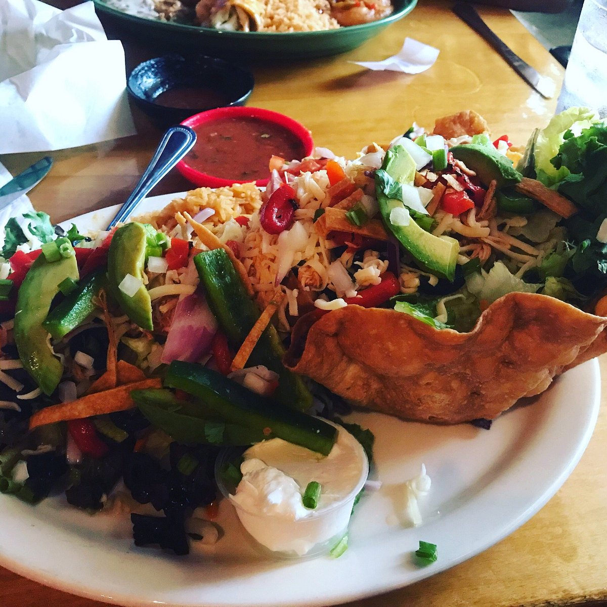 Sagebrush Cantina signature dishes Sagebrush Tostada SaladEl Mexicano BurritoNachos